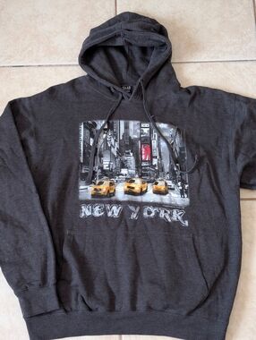 SAAD Collection Gray NYC Times Square Hoodie Size XL